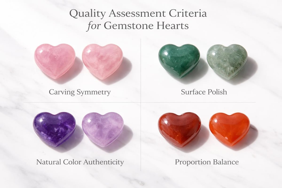 Gemstone heart quality factors
