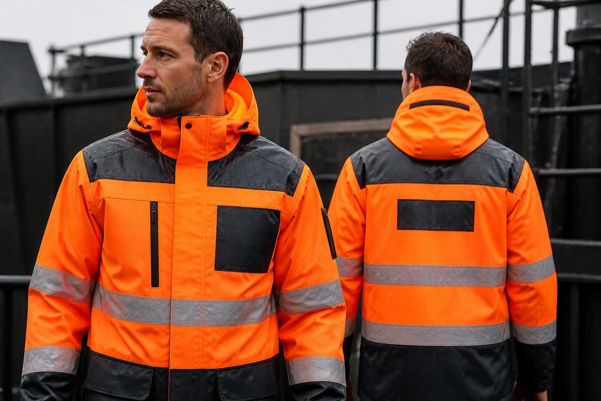 Branding placement on outdoor workwear
