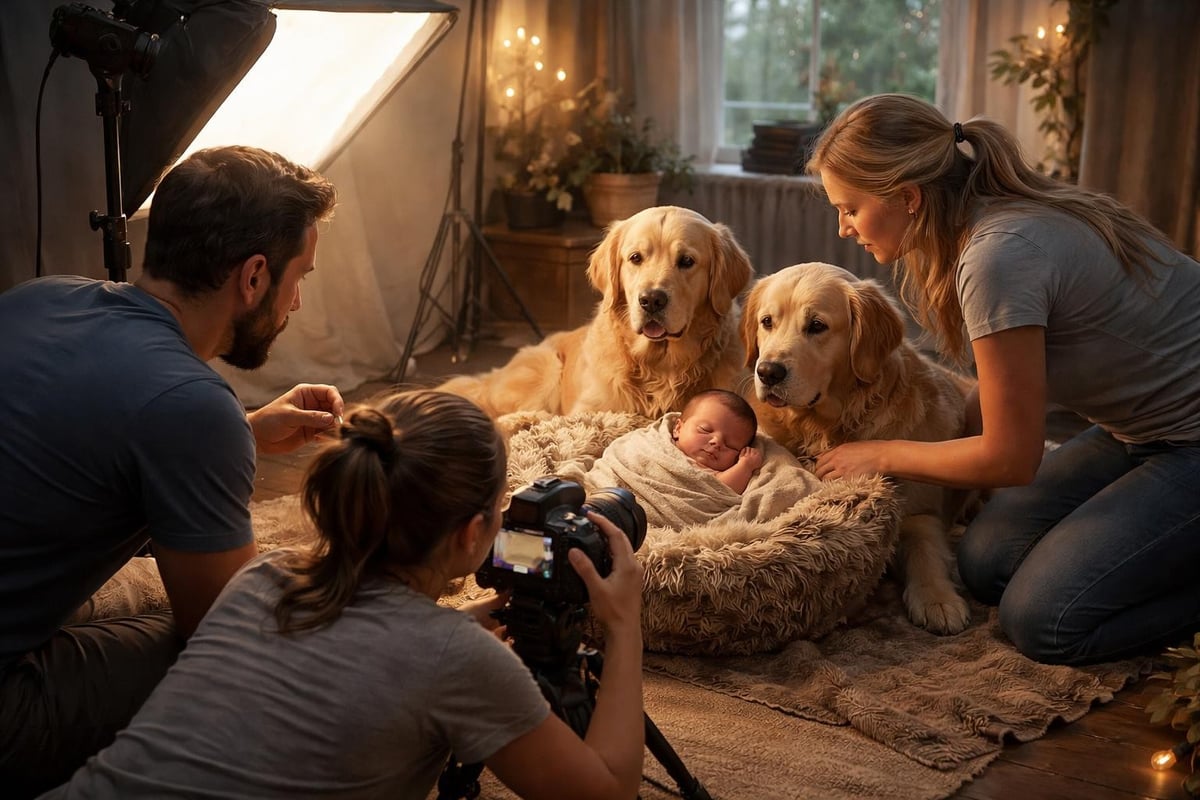 Professional newborn photography session workflow