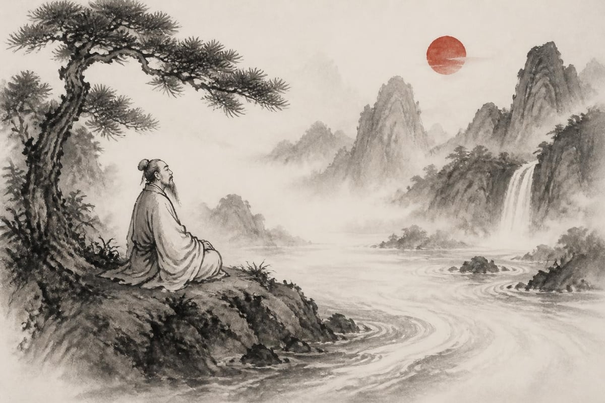 Wu wei concept illustration
