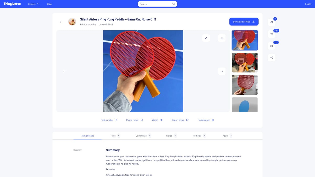 As 12 melhores coisas para imprimir em 3D em 2025 que deve experimentar - Raquetes de pingue-pongue silenciosas