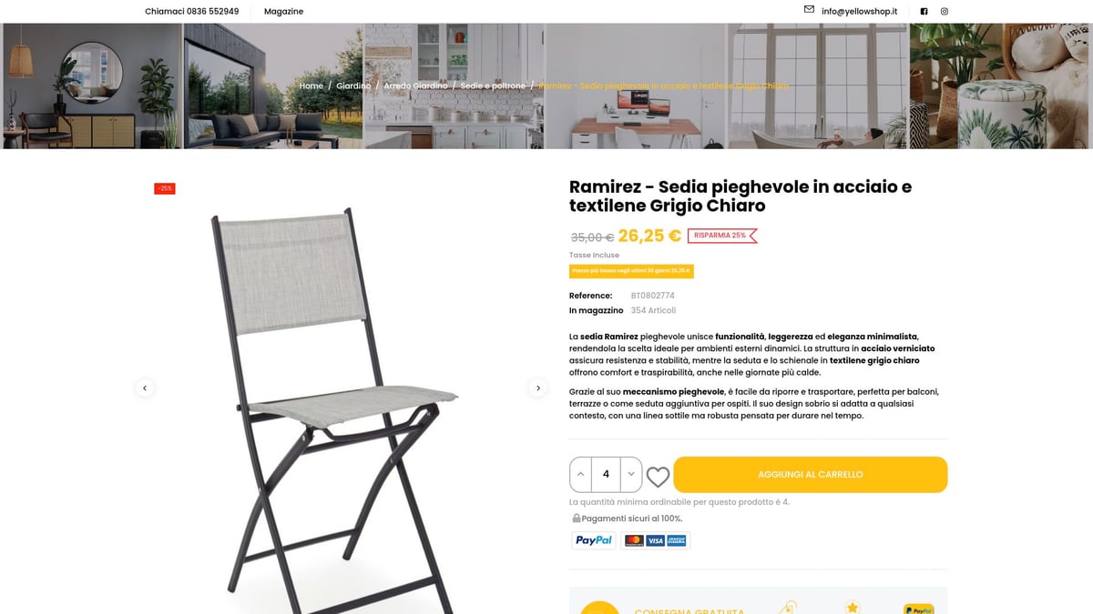 7 Idee Geniali di Sedie Pieghevoli Balcone per il 2026 - Ramirez Sedia Pieghevole in Acciaio e Textilene Grigio Chiaro – Yellowshop