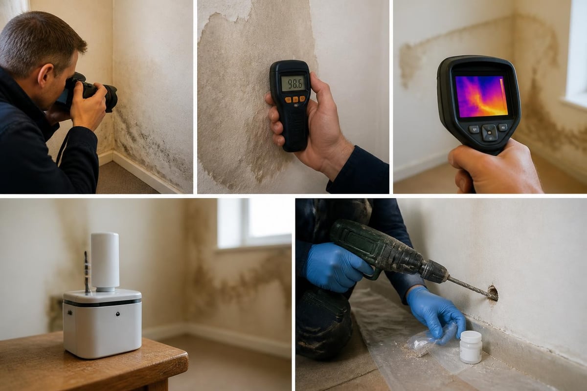 Damp survey equipment and stages
