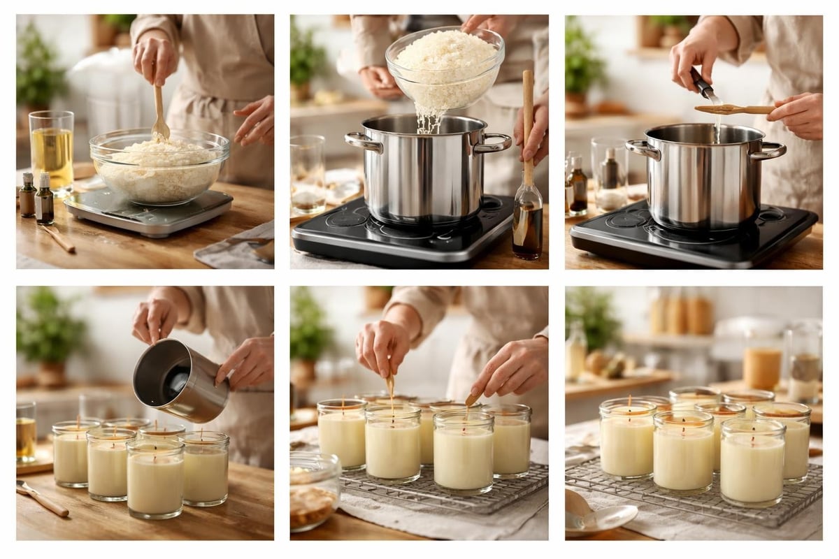 Candle making workflow stages