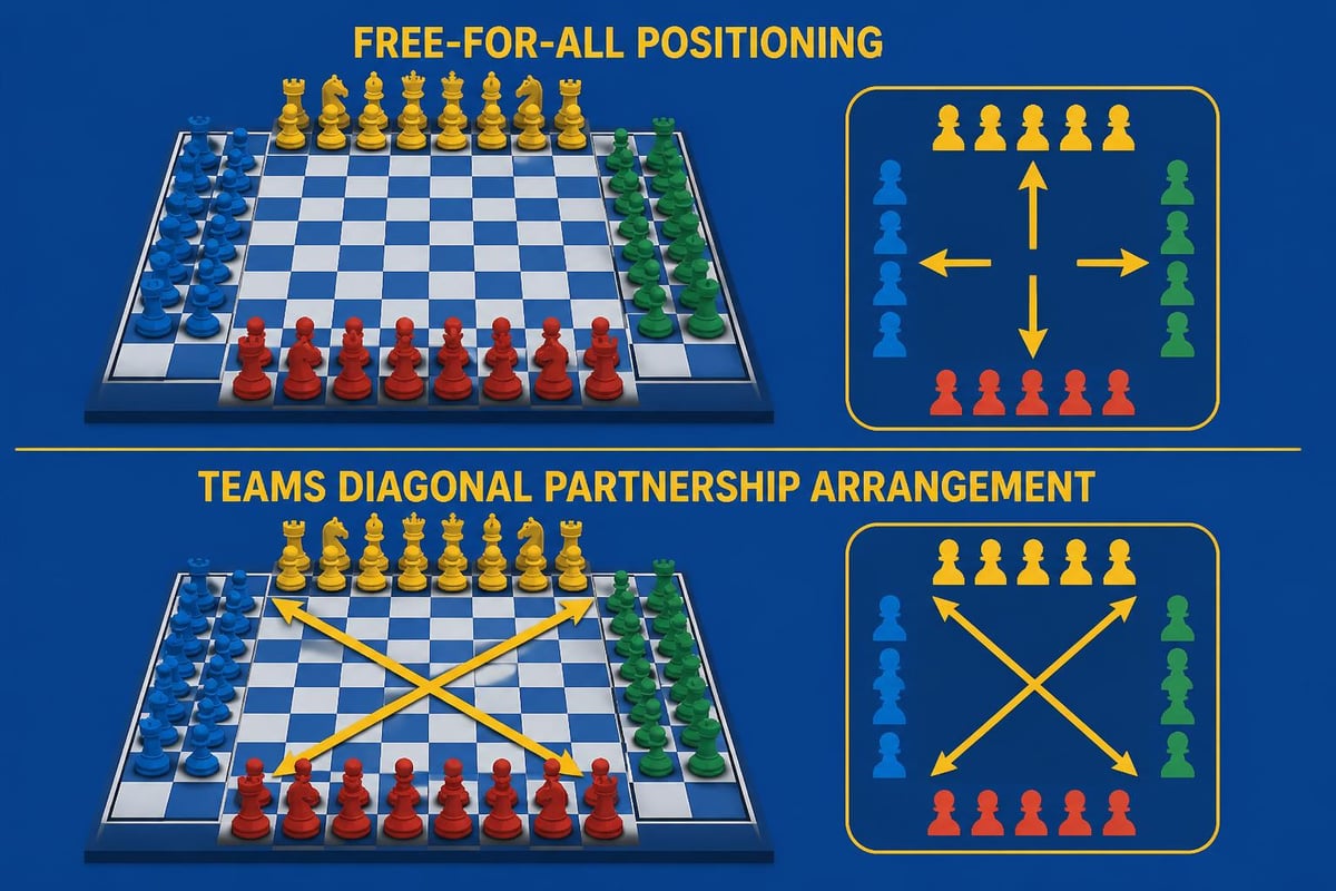 4 person chess board layout