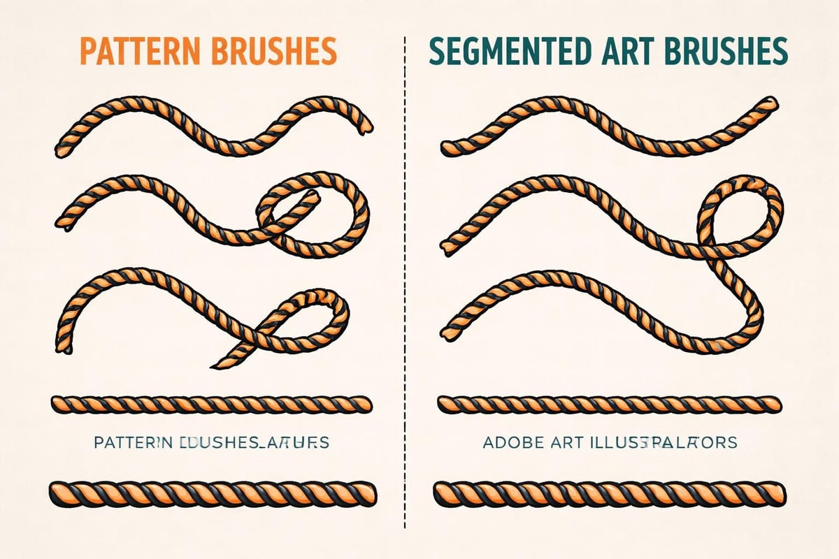 Pattern versus art brush comparison
