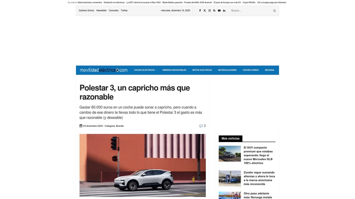 Top 8 Coches Eléctricos Con Más Autonomía en 2026 - Polestar 3 RWD