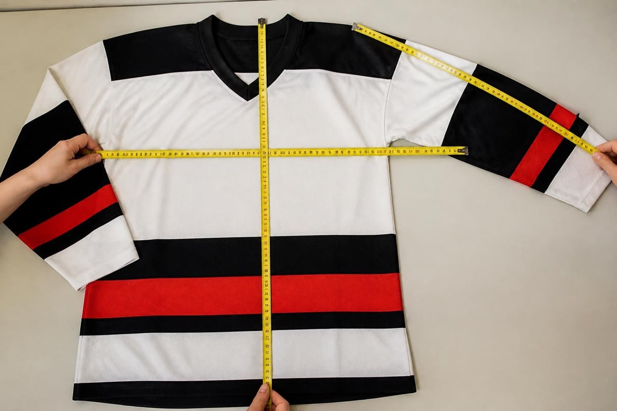 Hockey jersey measurement diagram
