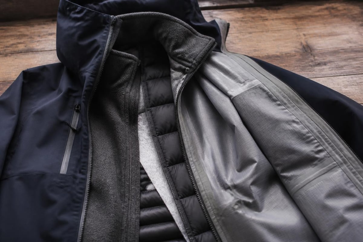 Technical jacket construction layers