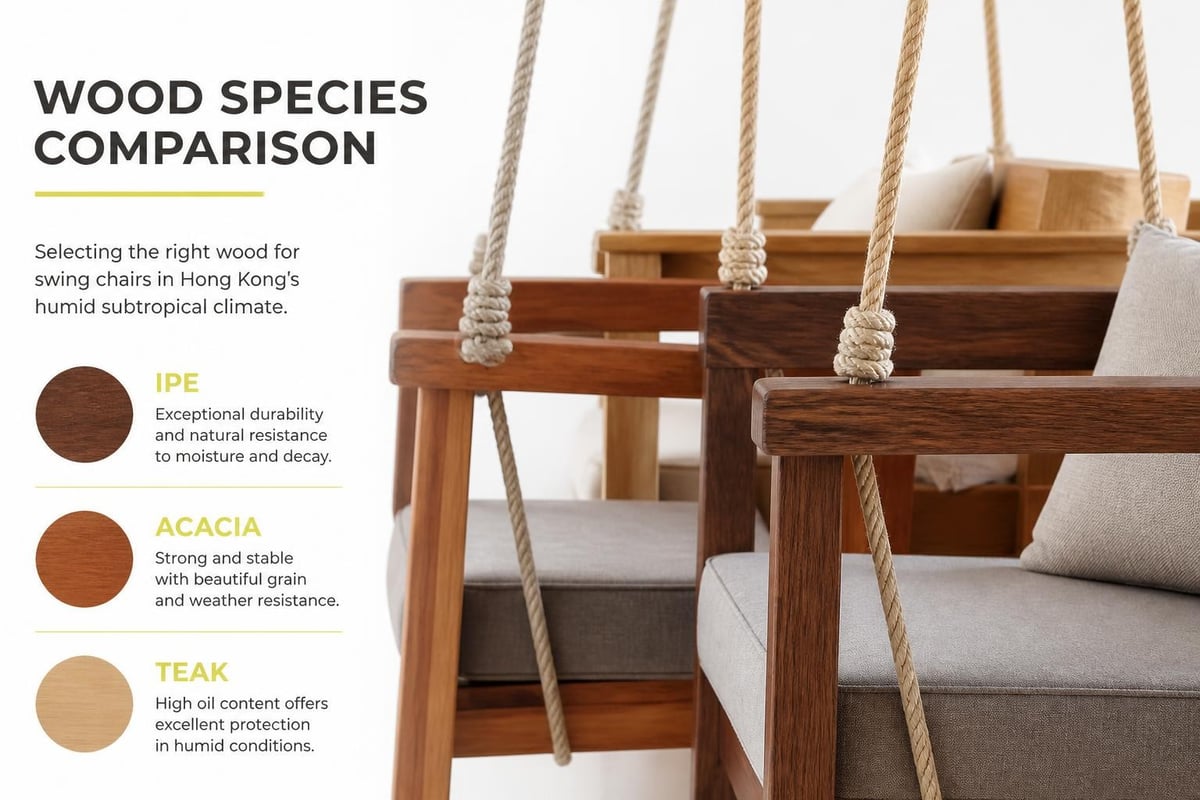 Wooden swing chair material comparison