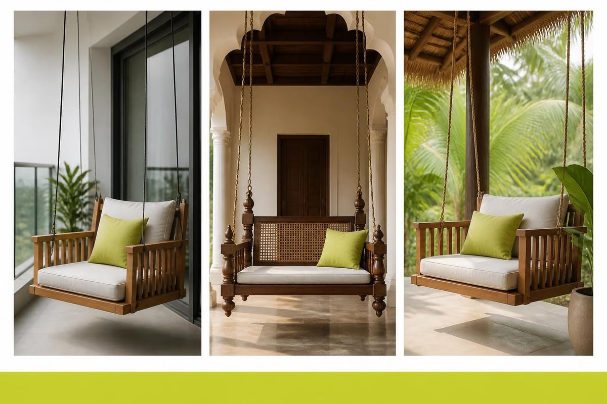 Wooden swing chair design styles