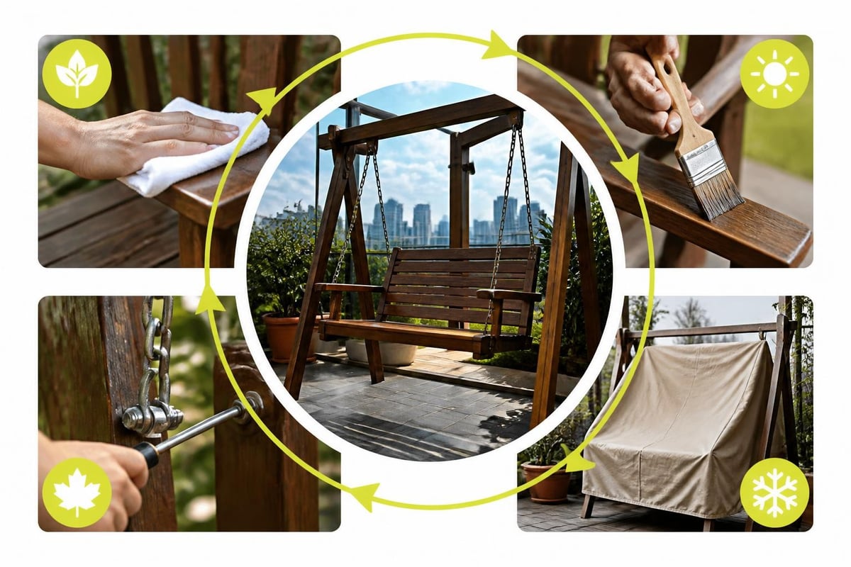Wooden swing chair maintenance