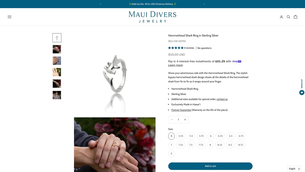 7 Must-See Jewelry Ocean Pieces for Trendsetters in 2026 - Hammerhead Shark Ring in Sterling Silver