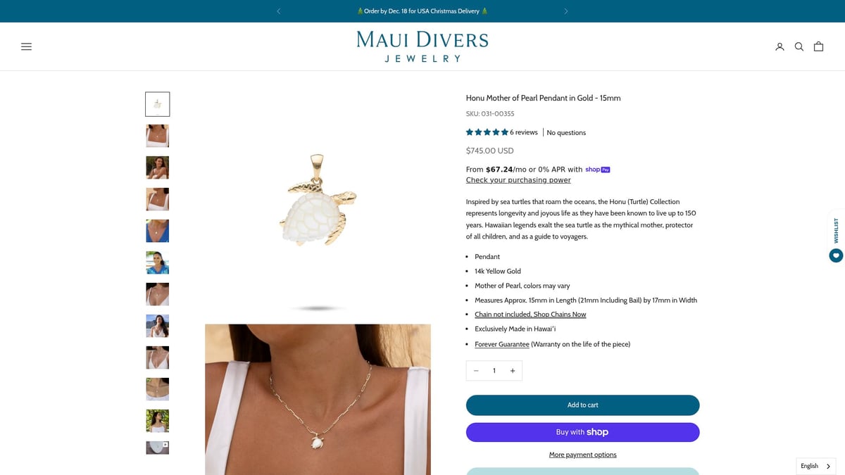 7 Must-See Jewelry Ocean Pieces for Trendsetters in 2026 - Honu Mother of Pearl Pendant in Gold