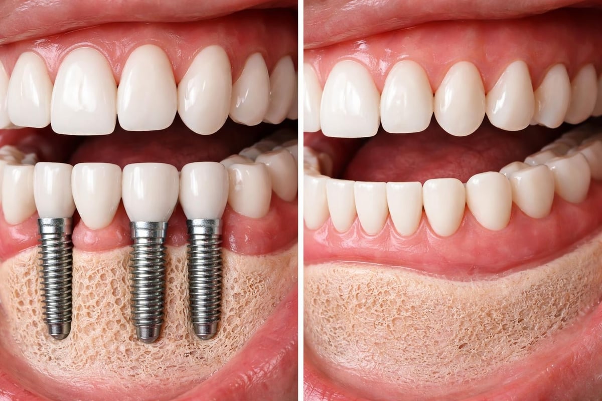 Dental implant structure vs denture design