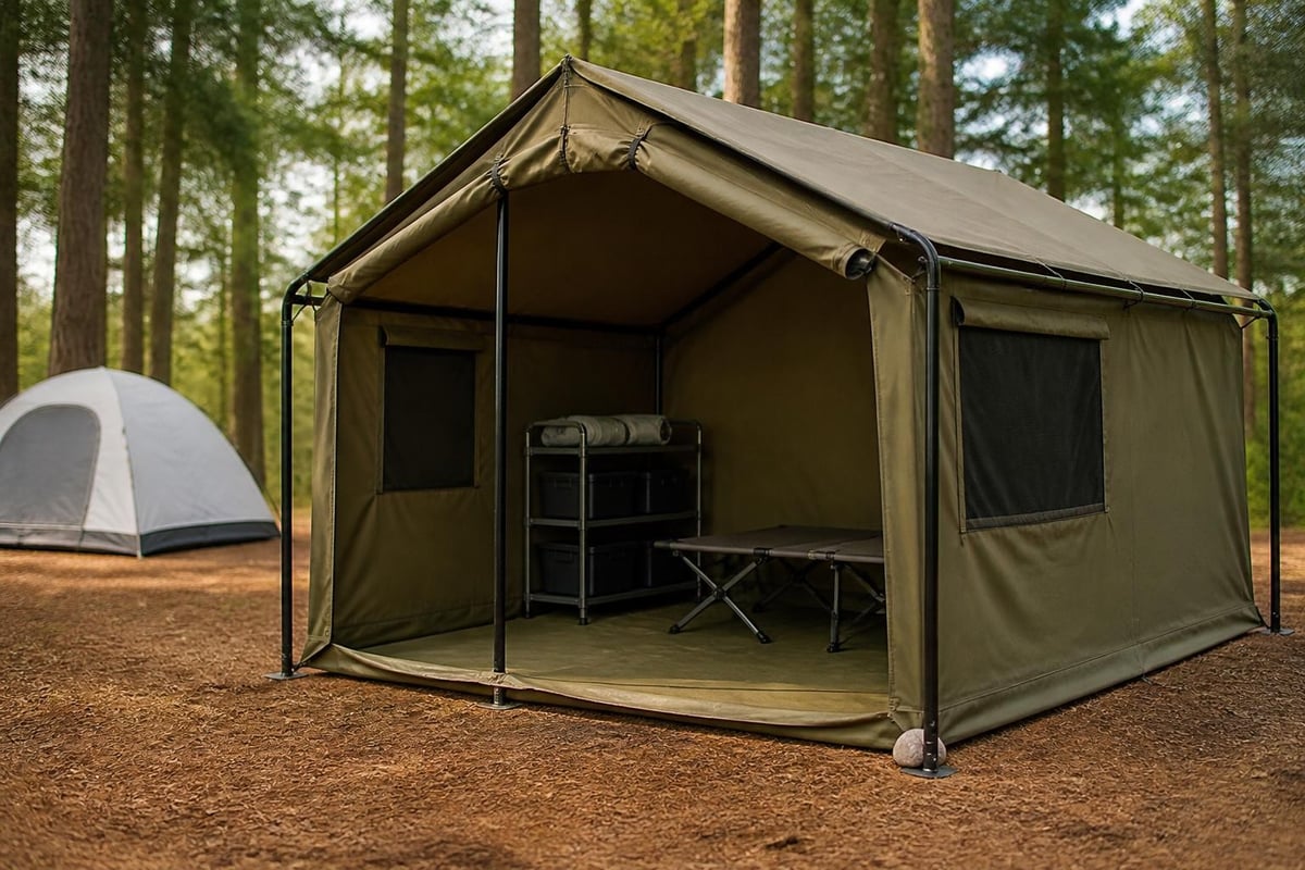 Guide gear tent features
