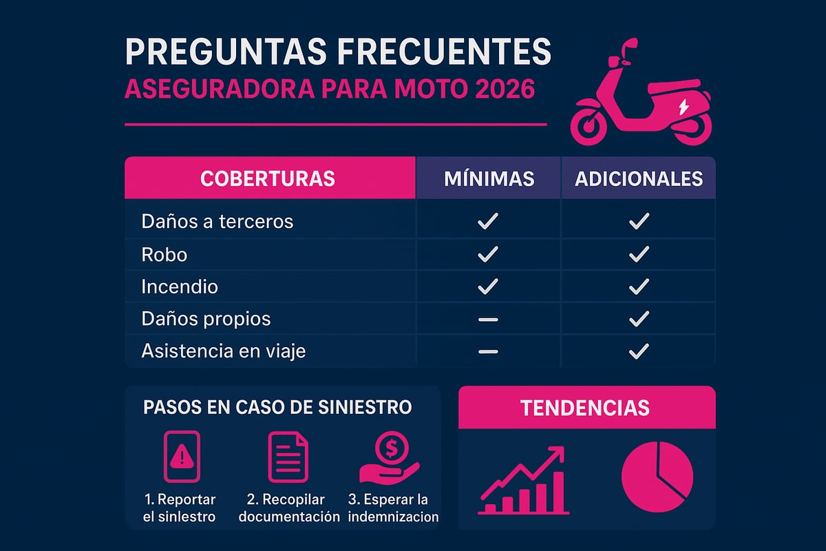 Preguntas frecuentes sobre aseguradoras de moto en 2026