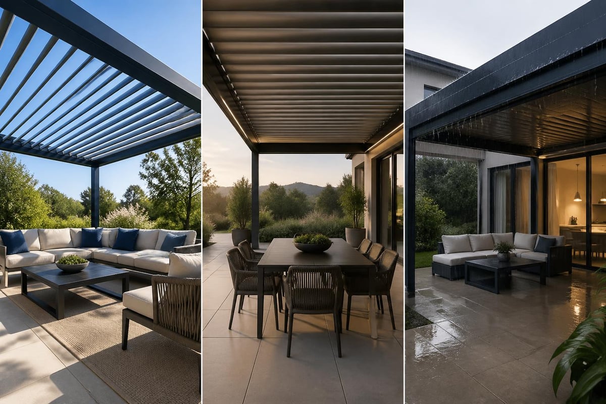 Bioclimatic pergola features