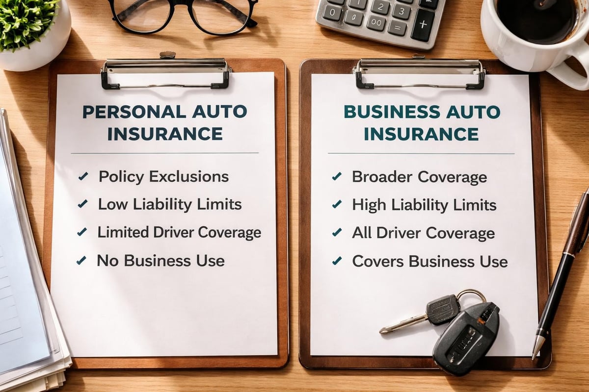 Commercial vs personal auto insurance coverage