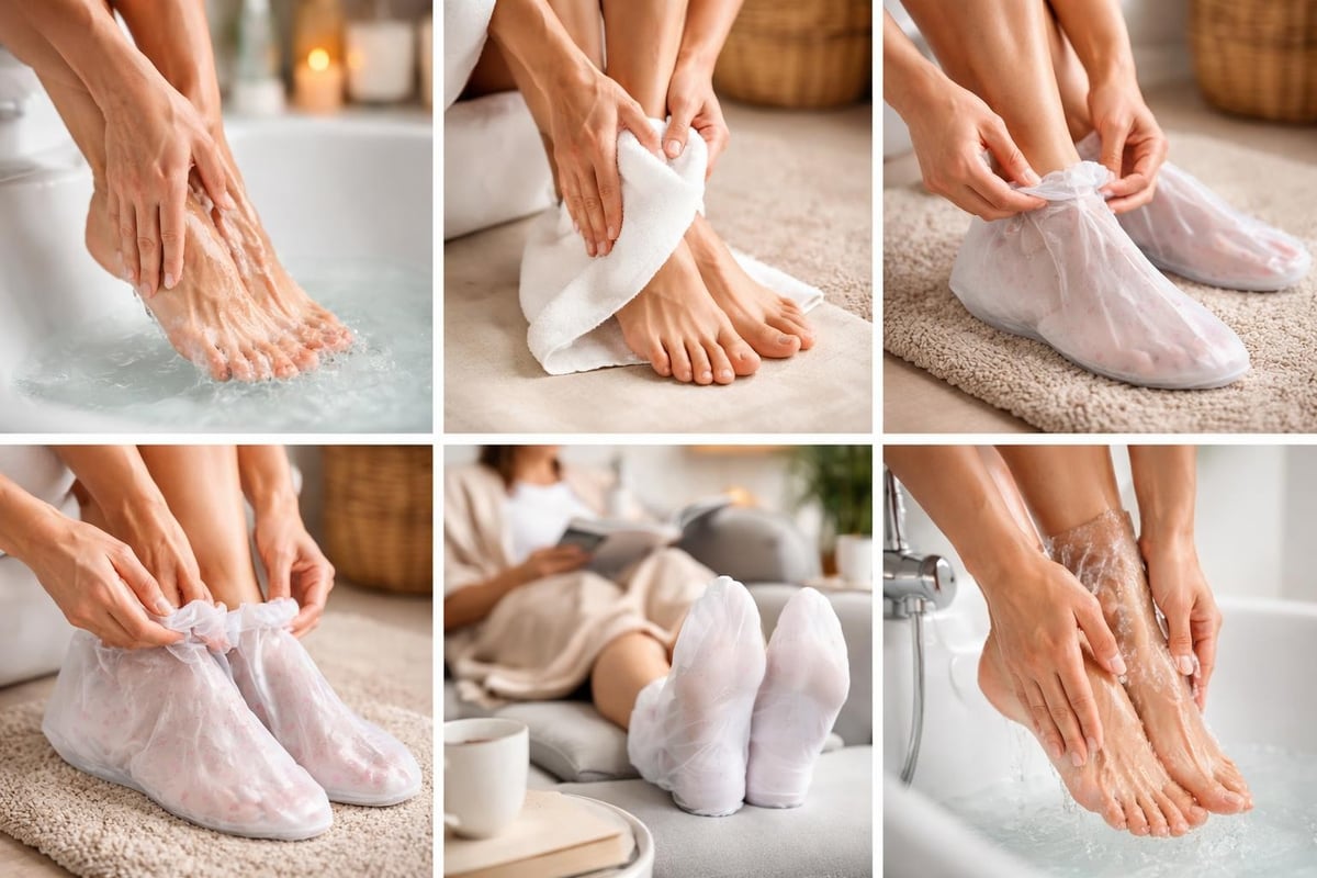 Foot mask application process