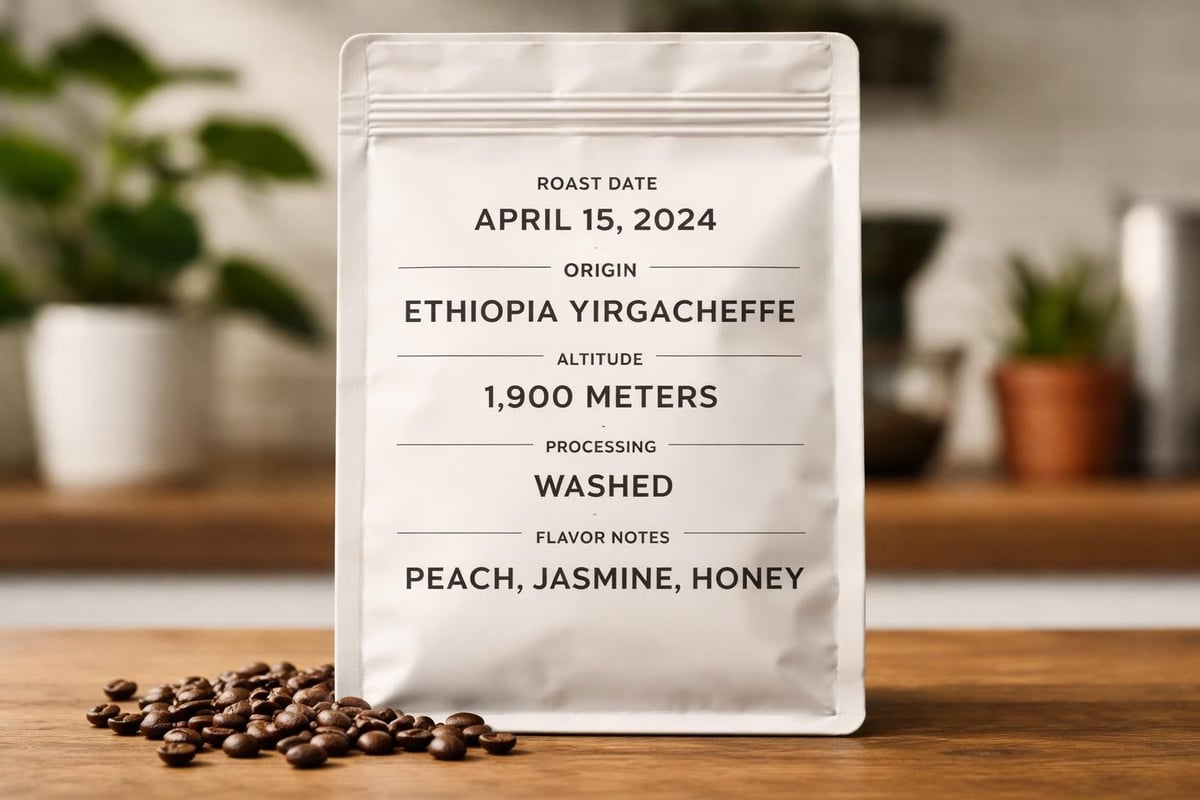 Coffee bag label components