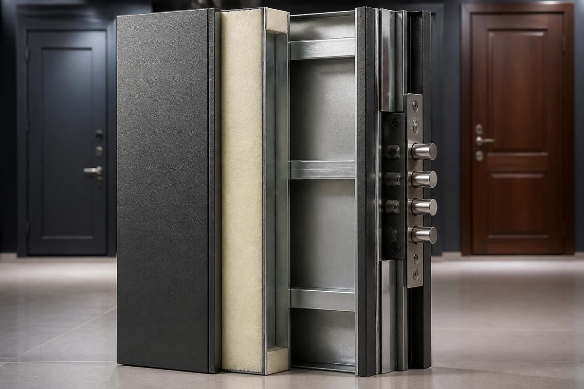 Security door layer construction