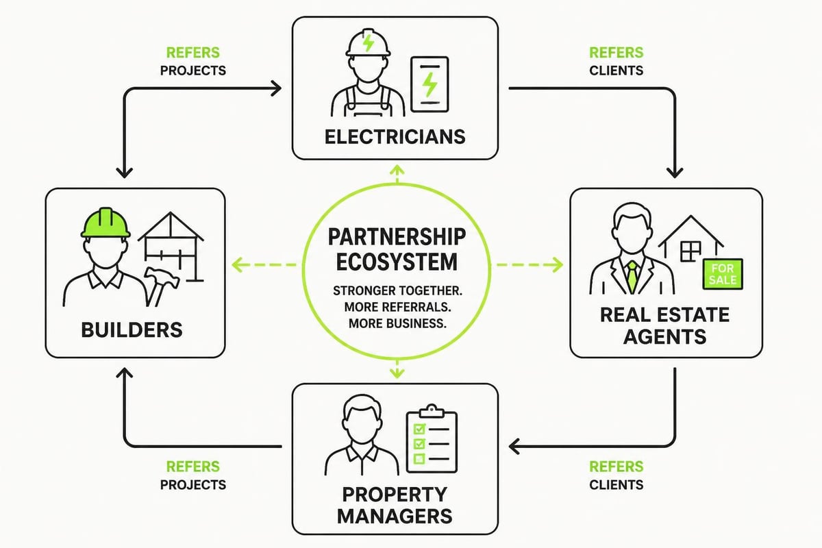 Referral network for electricians