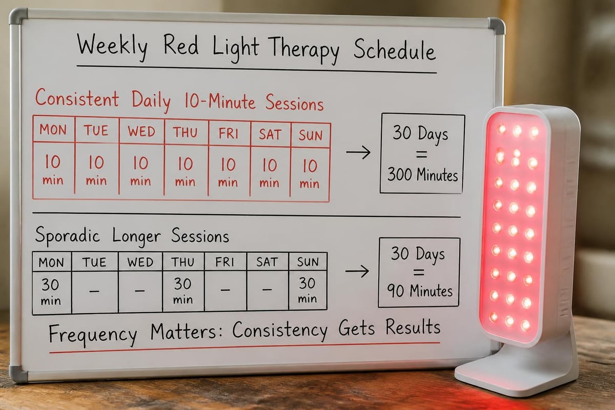 Daily red light session frequency and timing