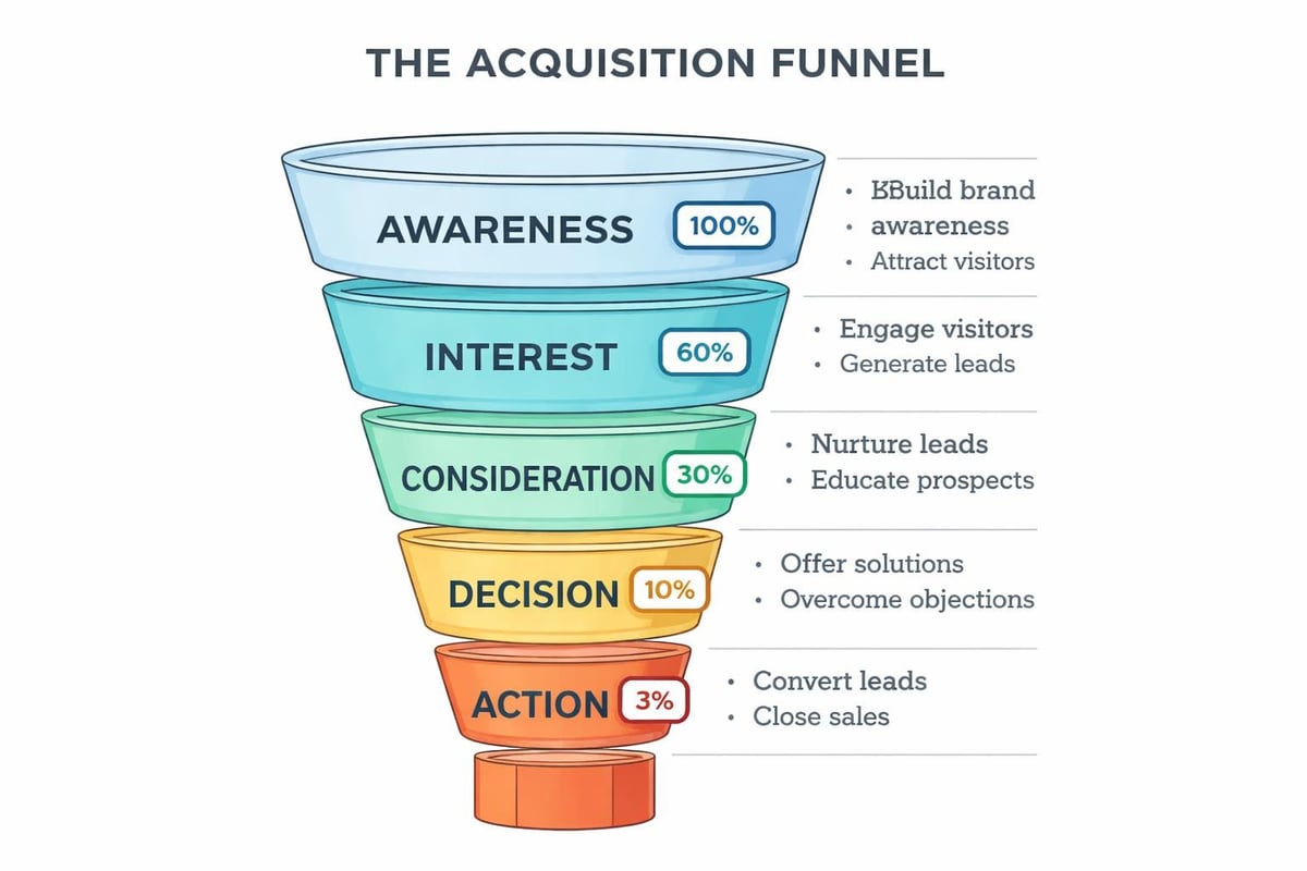 Acquisition funnel stages