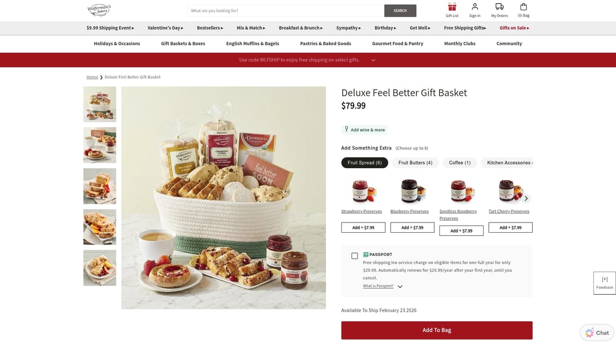 7 Thoughtful Get Well Soon Gift Baskets to Brighten 2026 - Wolferman’s Deluxe Feel Better Gift Basket ($79.99)