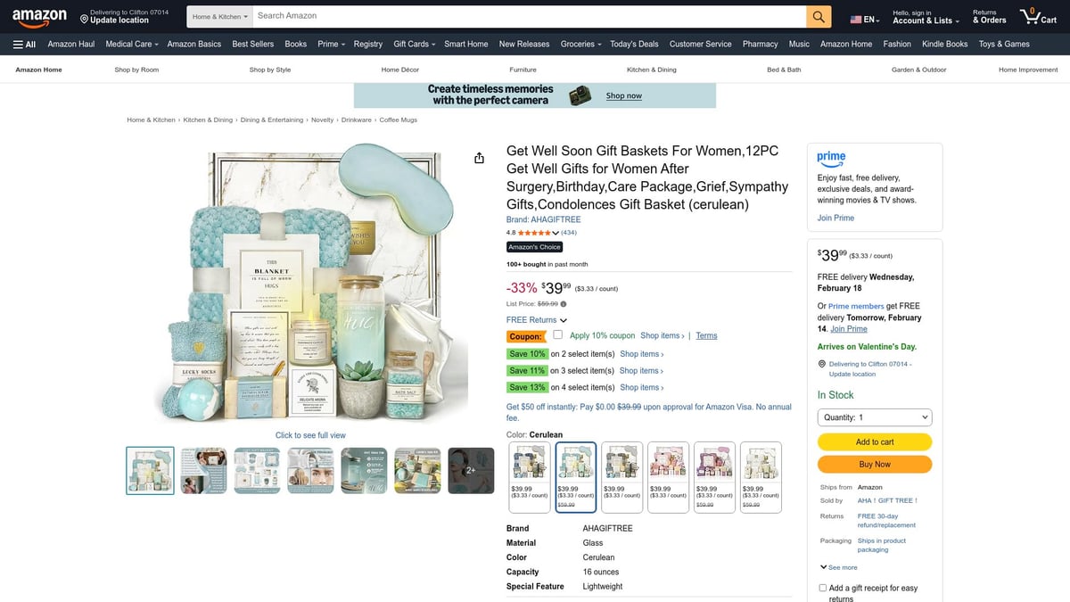 7 Thoughtful Get Well Soon Gift Baskets to Brighten 2026 - AHAGIFTREE Get Well Soon Gift Baskets for Women, 12PC ($39.99)