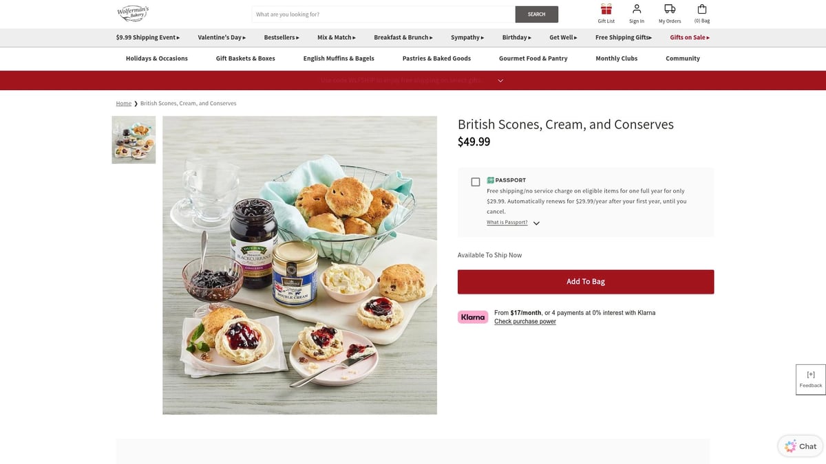 7 Thoughtful Get Well Soon Gift Baskets to Brighten 2026 - British Scones, Cream, and Conserves Gift Set ($49.99)