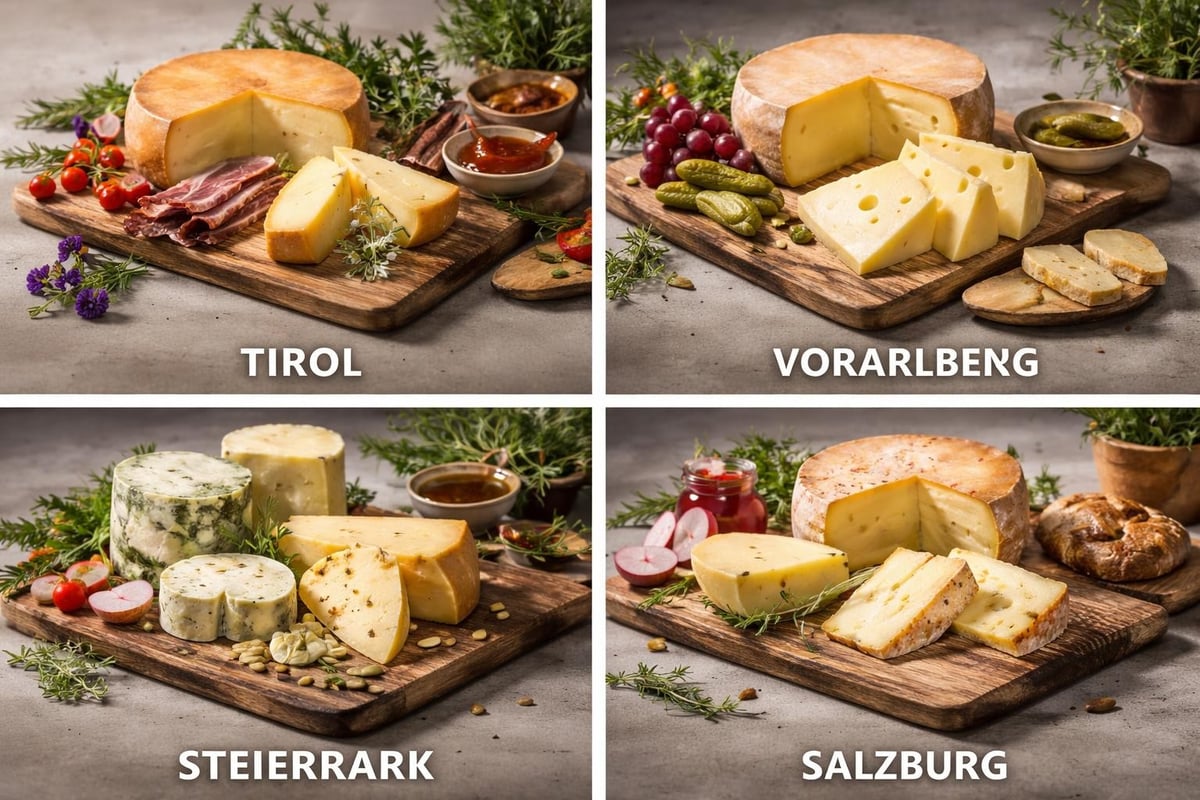 Österreichische Käseregionen