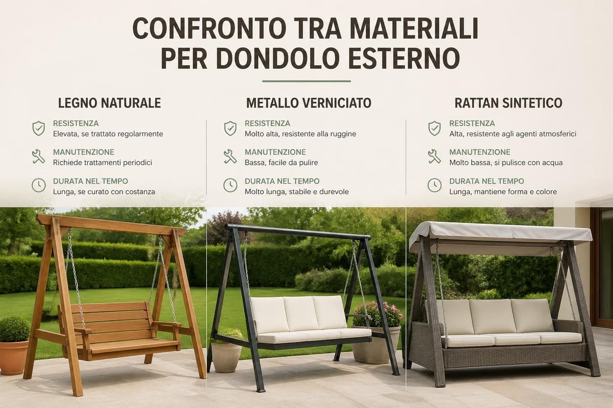 Materiali dondolo esterno