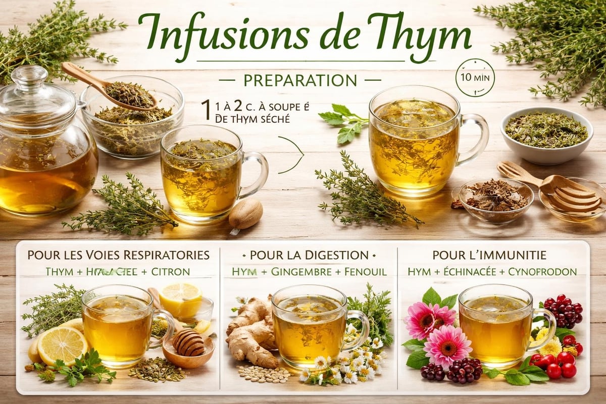 Préparation d'infusions au thym