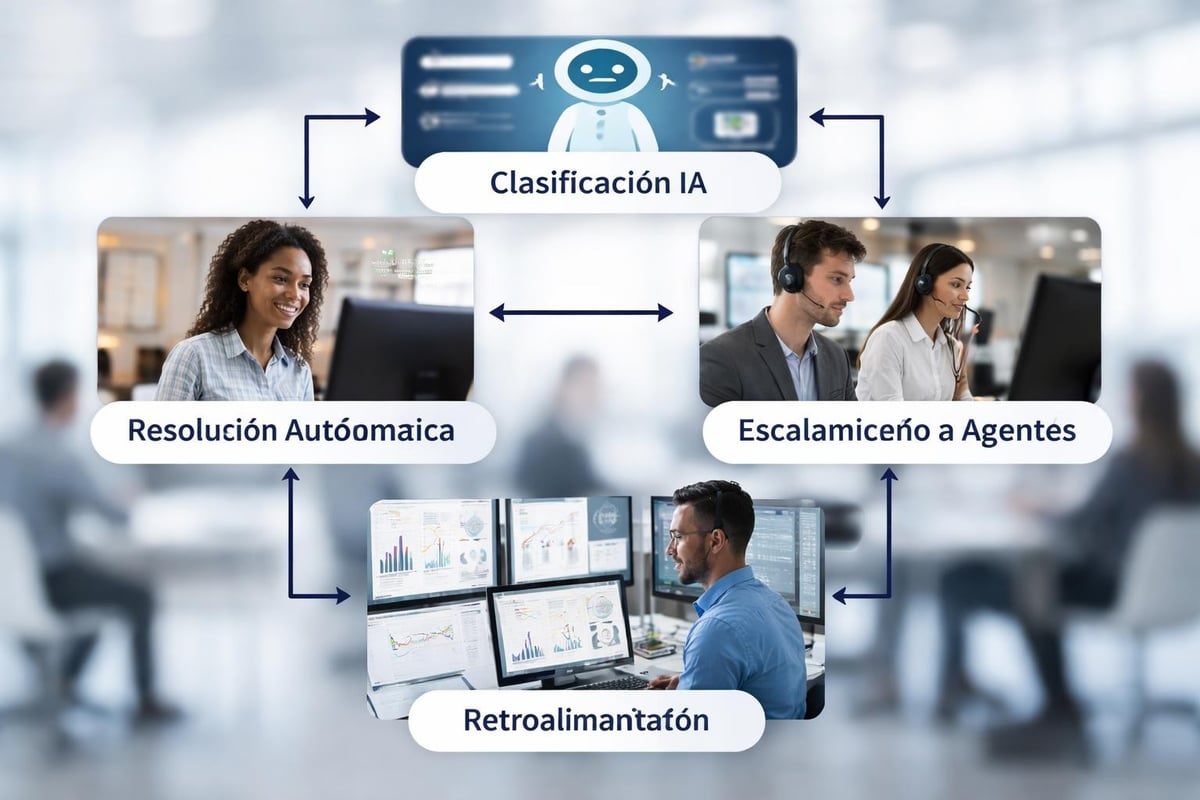 Flujo de automatización en servicio al cliente