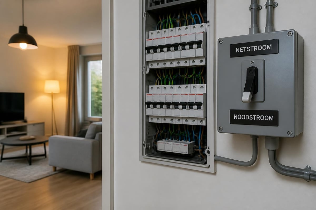 Noodstroom switch installatie meterkast