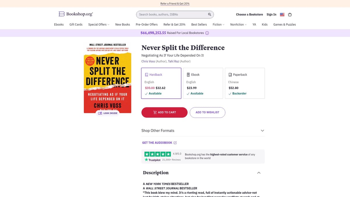 Top 8 Best Books on Social Skills to Read in 2026 - Never Split the Difference: Negotiating As If Your Life Depended On It by Chris Voss