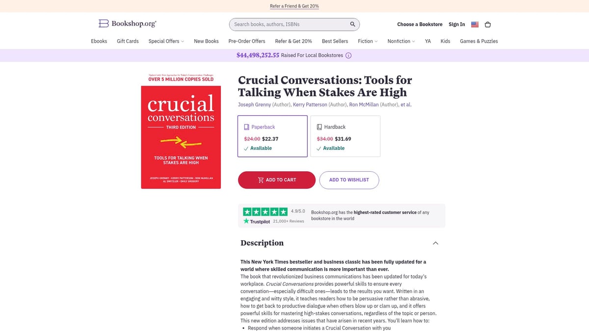 Top 8 Best Books on Social Skills to Read in 2026 - Crucial Conversations: Tools for Talking When Stakes Are High by Al Switzler et al.