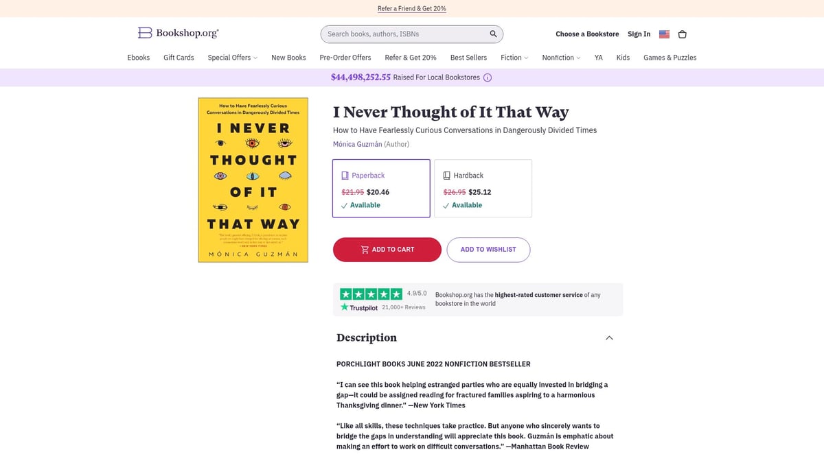Top 8 Best Books on Social Skills to Read in 2026 - I Never Thought of It That Way: How to Have Fearlessly Curious Conversations in Dangerously Divided Times by Mónica Guzmán