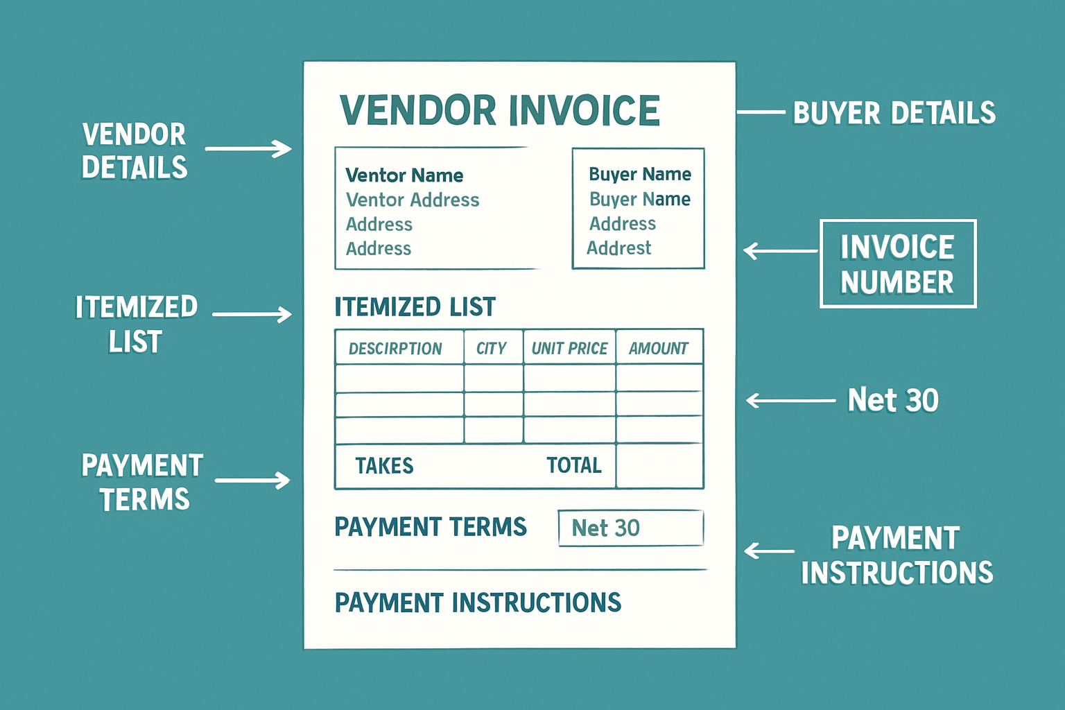 Essential Vendor Invoice Terms and Components