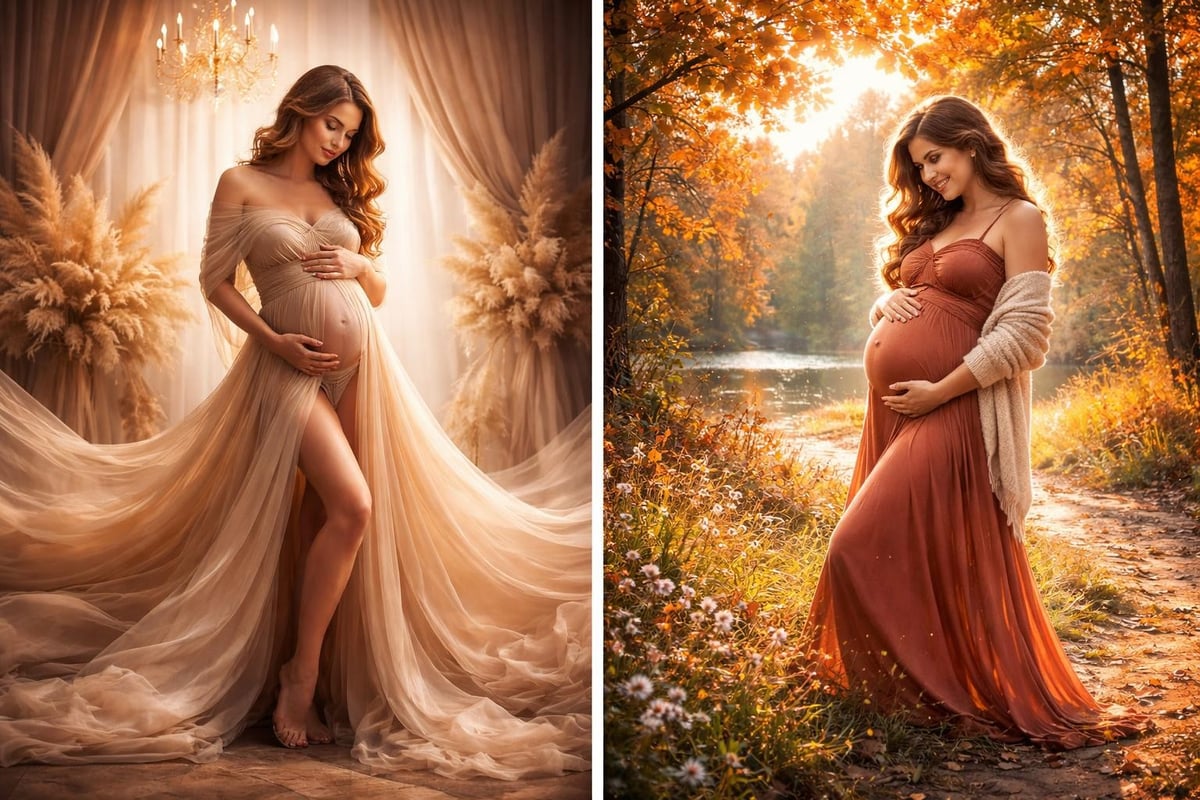Different maternity photography styles