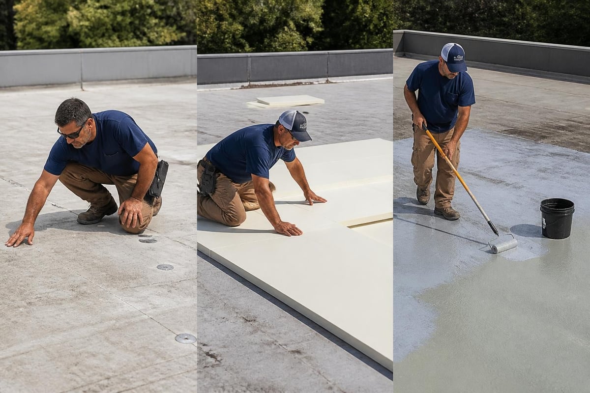 Roof preparation for rubber installation