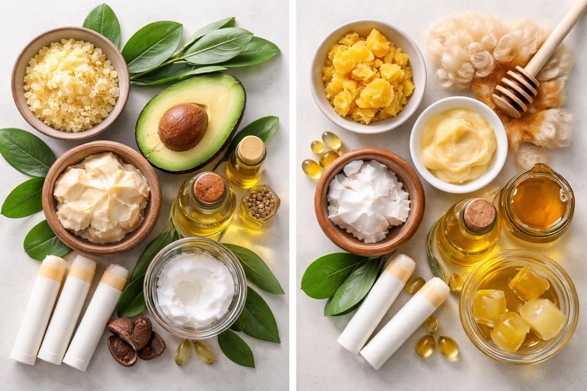 Vegetarian vs traditional lip balm ingredients
