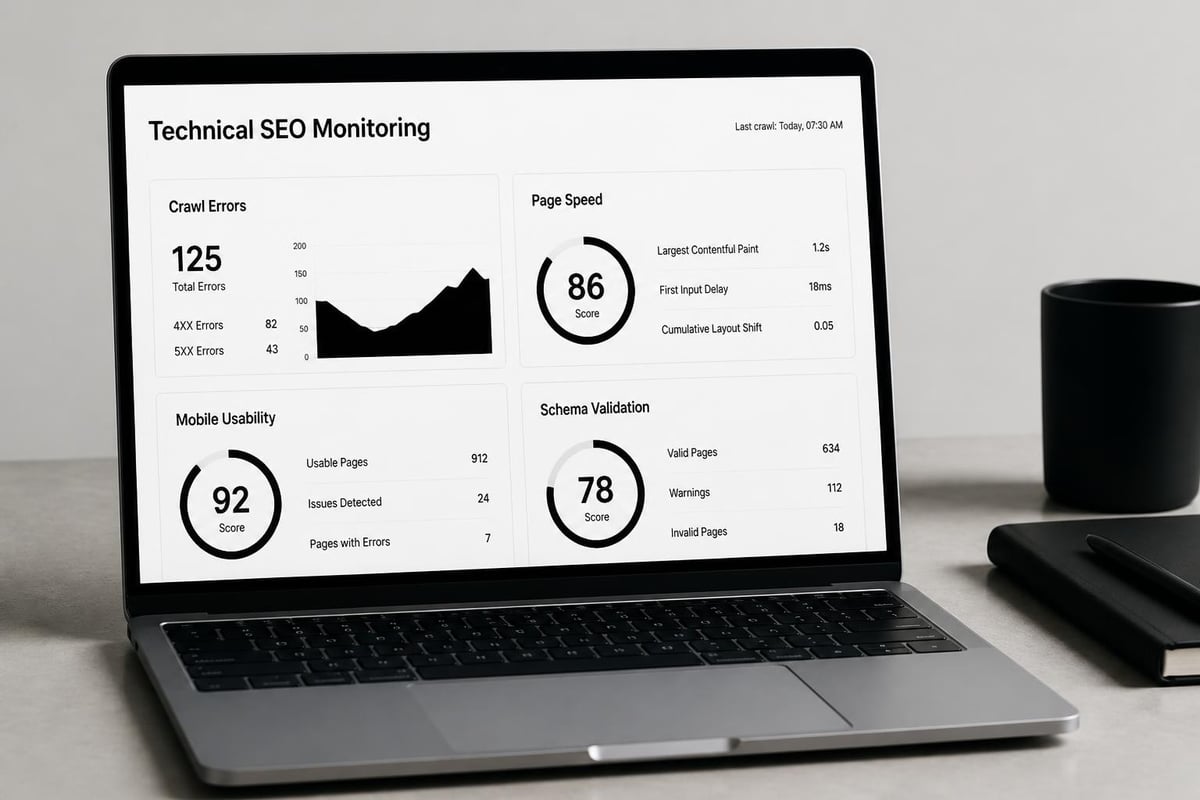 Technical SEO automation dashboard