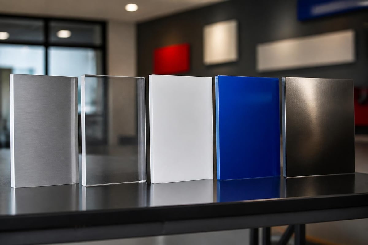Material comparison for sign production