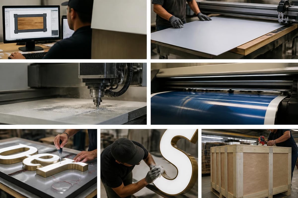 Sign production workflow stages