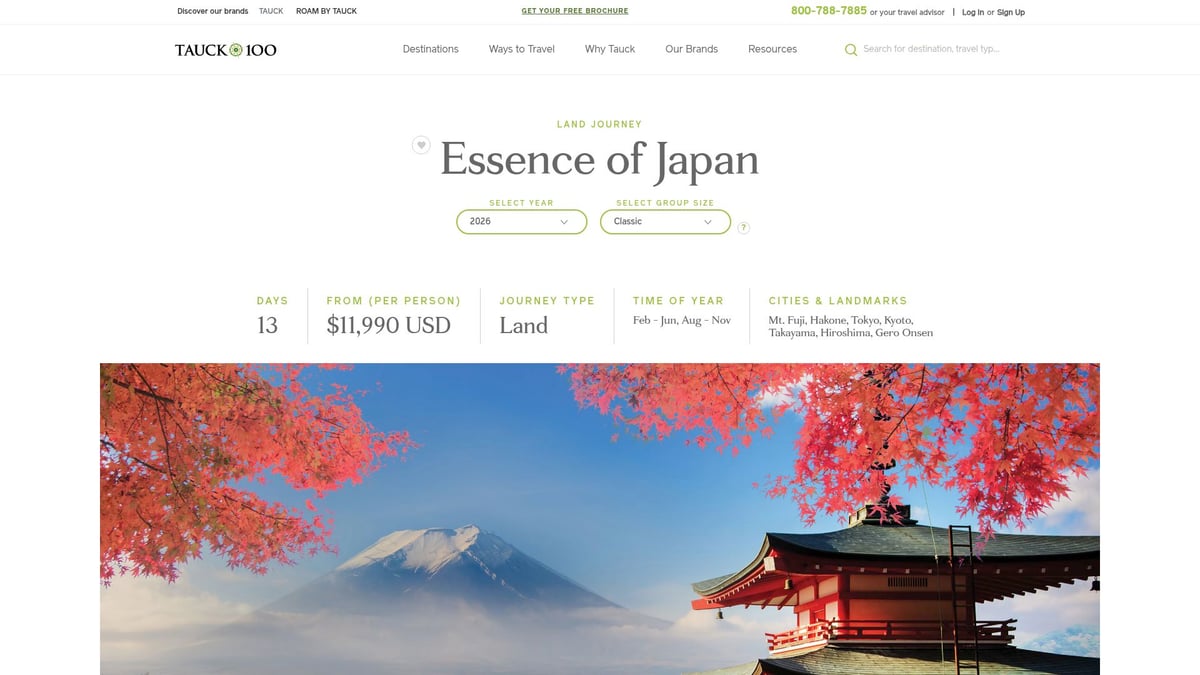 8 Best Package Tours Japan Offers in 2026 - Essence of Japan (Tauck)