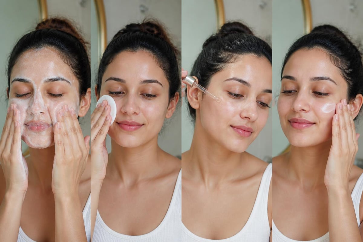 Skincare routine steps