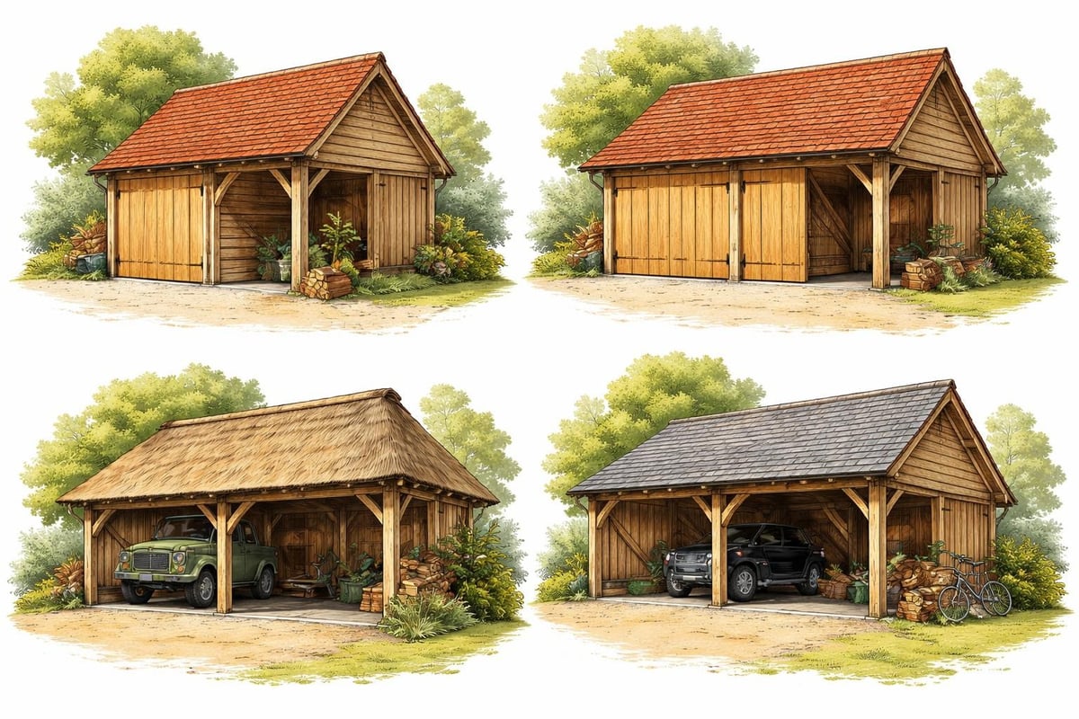 Oak garage design variations